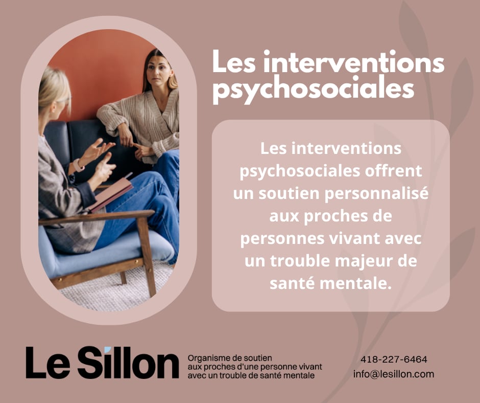 Le Sillon – Organisme de soutien aux proches d'une personne vivant avec un trouble de santé mentale.