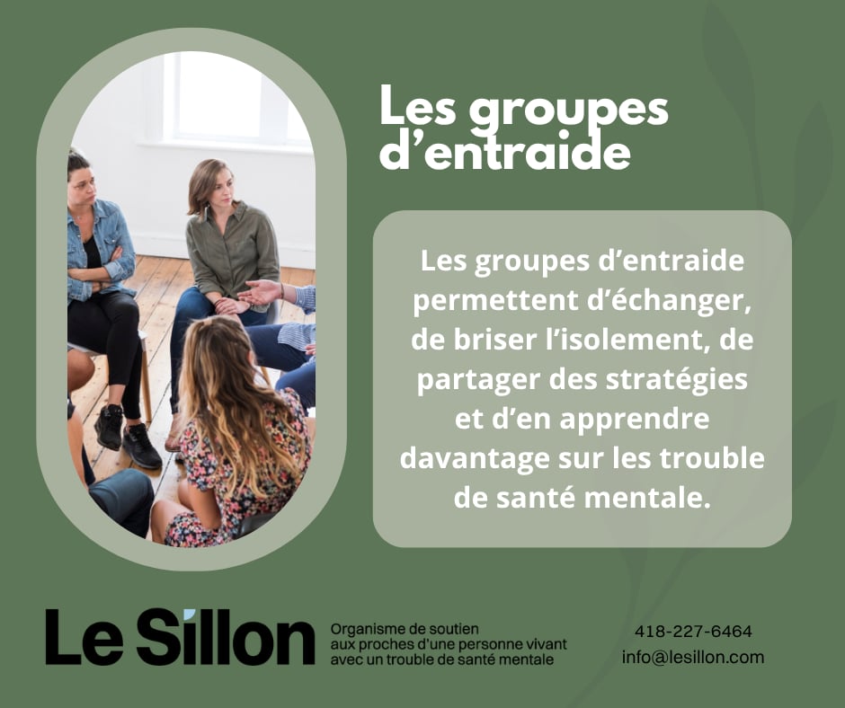 Le Sillon – Organisme de soutien aux proches d'une personne vivant avec un trouble de santé mentale.