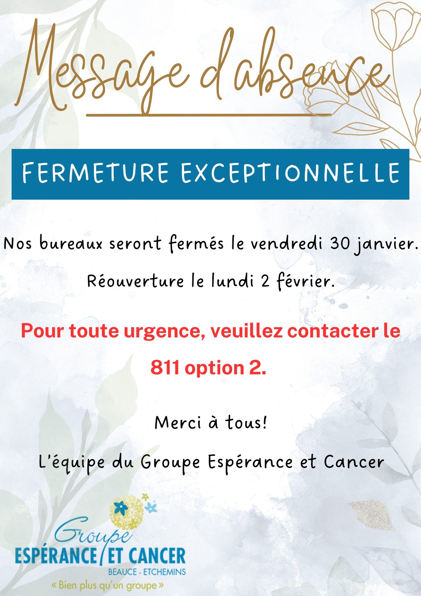 Groupe Espérance et Cancer