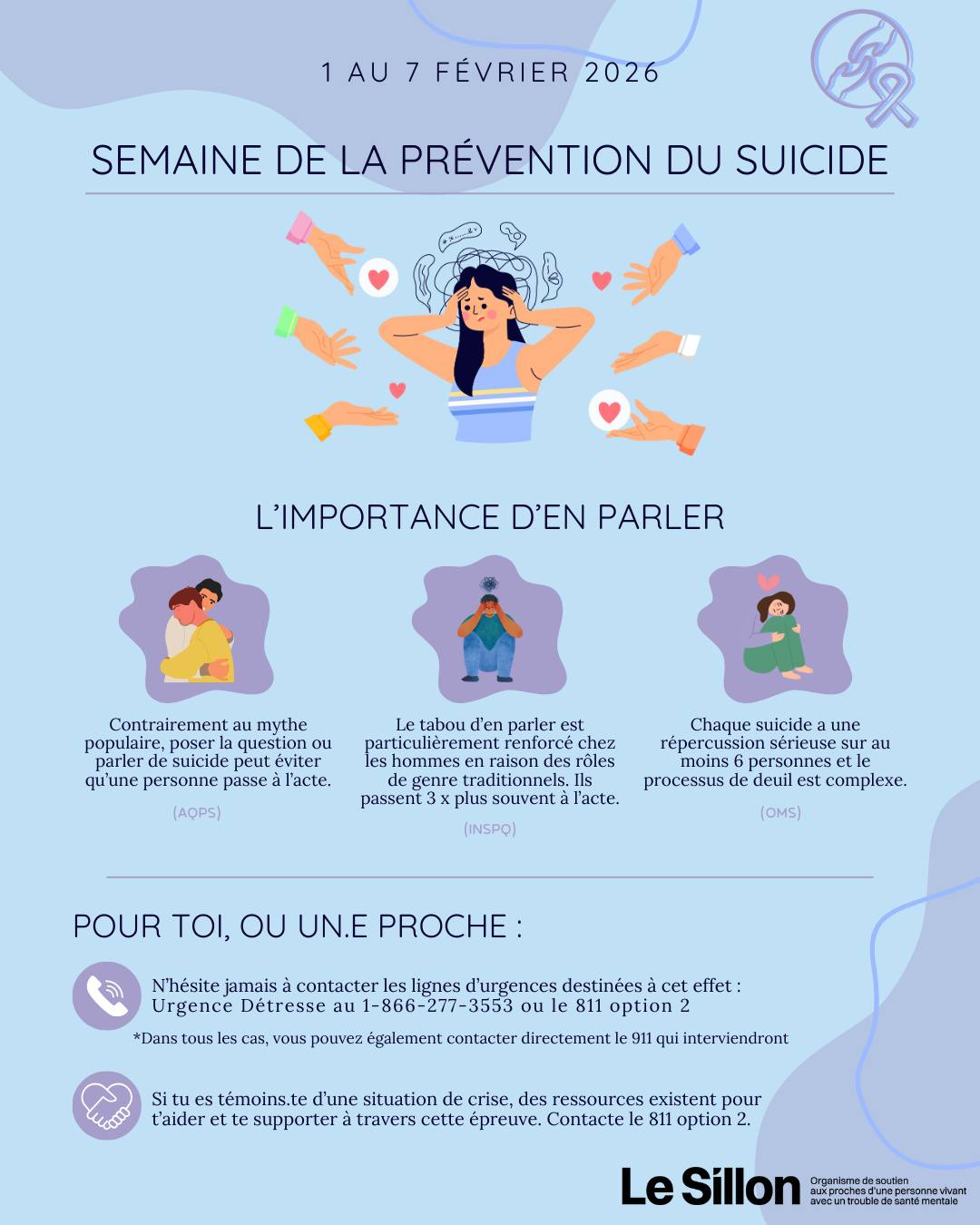 Le Sillon – Organisme de soutien aux proches d'une personne vivant avec un trouble de santé mentale.